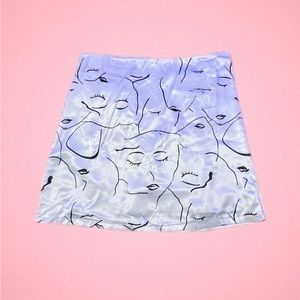 Silky Graphic Mini Skirt